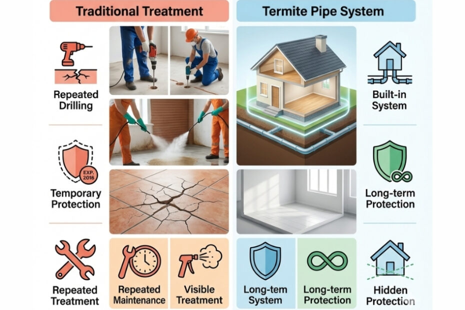Annual Termite Treatment vs Permanent Pipe System